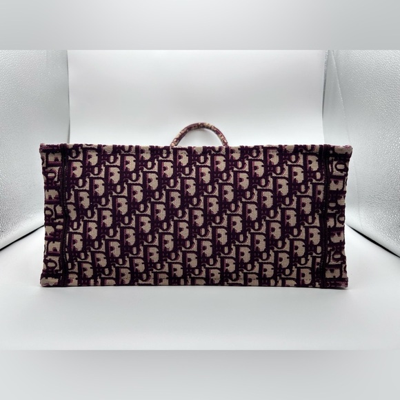 Christian Dior Book Tote Oblique Canvas Maroon Burgundy (Medium) With Box - Picture 9 of 16